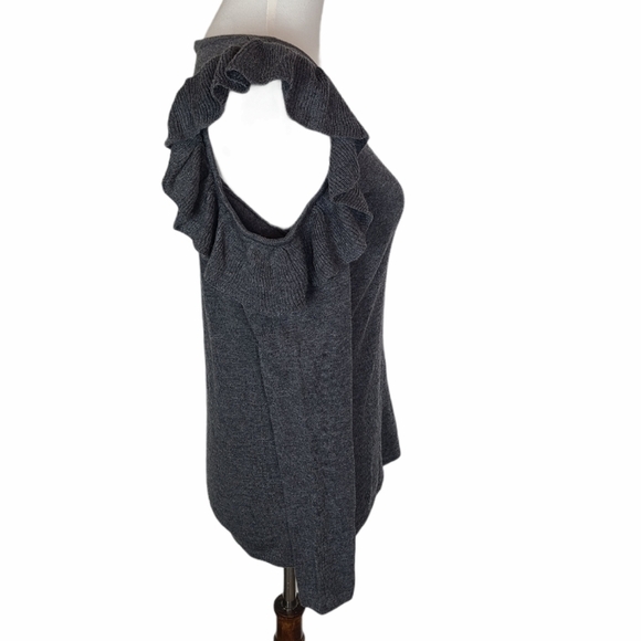 Inc International Concepts Grey Cotton Ruffle Long Sleeve Sweater Small NWT - Picture 5 of 8